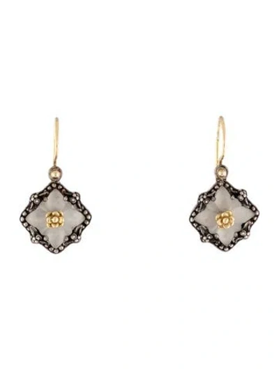 Pre-owned Konstantino Quartz Floral Drop Earrings In Multicolor