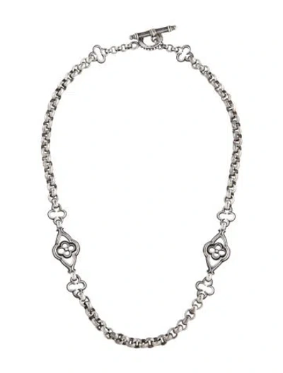 Pre-owned Konstantino Quatrefoil Toggle Station Necklace, 18" In Multicolor