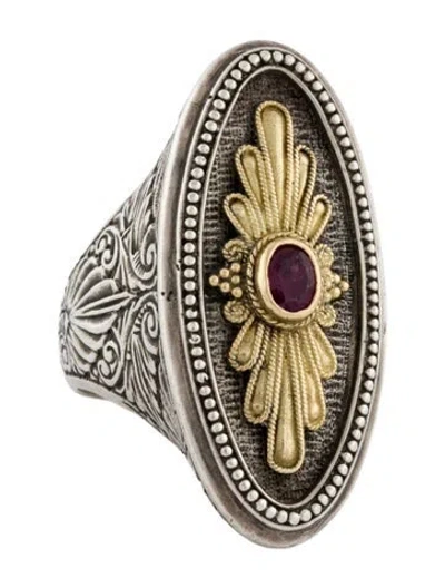 Pre-owned Konstantino Ruby Cocktail Ring In Multi