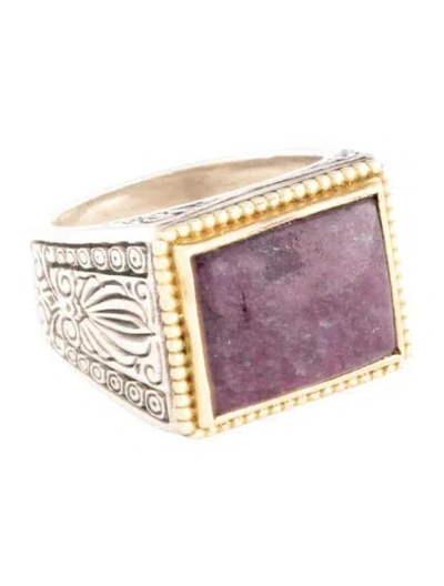 Pre-owned Konstantino Ruby Cocktail Ring In Multi