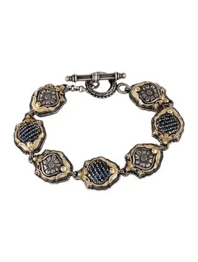 Pre-owned Konstantino Sapphire Link Bracelet, 6.5" In Multi