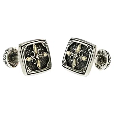 Pre-owned Konstantino Share  925 Sterling Silver & 18k Gold Sparta Cufflinks In Multiple