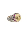 Konstantino Silver & 18k Corundum Ring In Gold