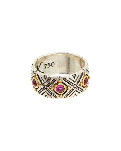 Konstantino Silver & 18k Corundum Ring In Multi