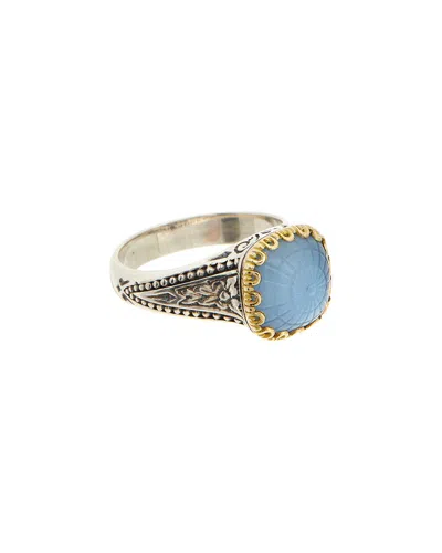 Konstantino Silver & 18k Spinel Doublet Ring In Blue