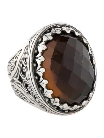 Pre-owned Konstantino Smoky Quartz Cocktail Ring In Multi