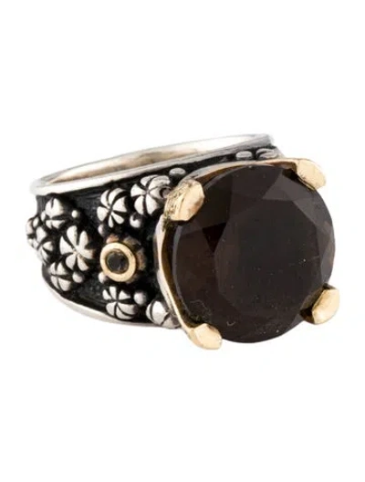 Pre-owned Konstantino Smoky Quartz Cocktail Ring In Multicolor