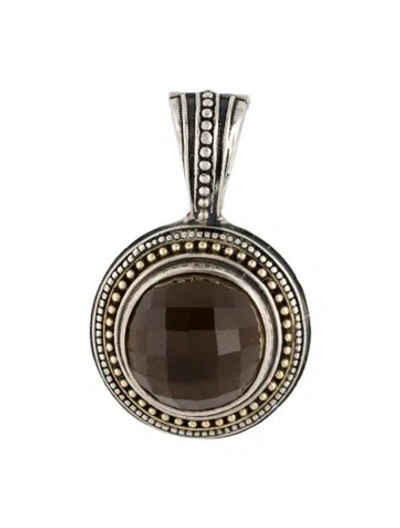 Pre-owned Konstantino Smoky Quartz Pendant Enhancer In Multicolor