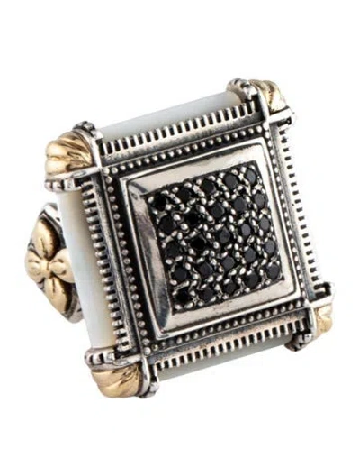 Pre-owned Konstantino Spinel & Mother Of Pearl Cocktail Ring In Multi
