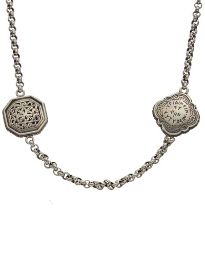 Konstantino Ss Classic Silver Necklace In Black