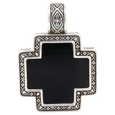 Pre-owned Konstantino Sterling Silver 'paganini' Onyx Cross Pendant In Black