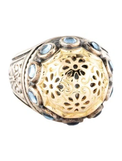 Pre-owned Konstantino Synthetic Spinel Dome Cocktail Ring In Multicolor