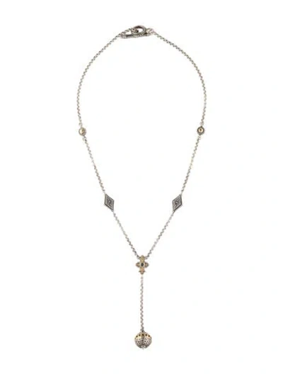 Pre-owned Konstantino Synthetic Spinel Dome Y-drop Necklace, 18" In Multicolor