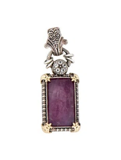Pre-owned Konstantino Topaz & Quartz Doublet Pendant, 2" In Multicolor