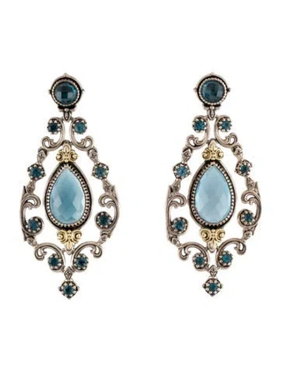 Pre-owned Konstantino Topaz Chandelier Earrings In Multi