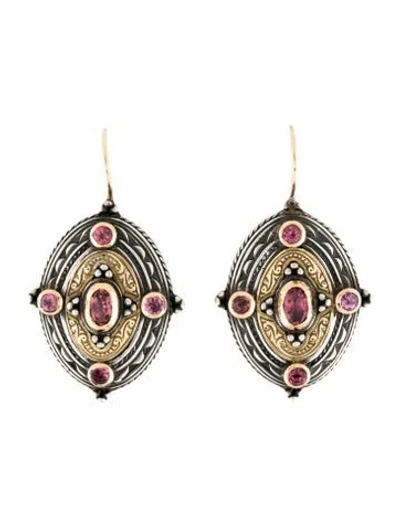 Pre-owned Konstantino Tourmaline Drop Earrings In Multi
