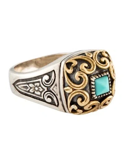 Pre-owned Konstantino Turquoise Cocktail Ring In Multi