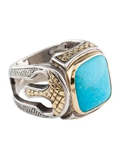 Pre-owned Konstantino Turquoise Cocktail Ring In Multi