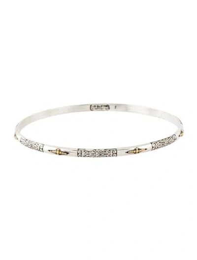 Pre-owned Konstantino Two-tone Classics Bangle Bracelet, 8" In Multicolor