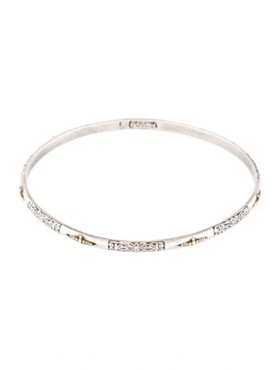 Pre-owned Konstantino Two-tone Classics Bangle Bracelet, 8" In Multicolor