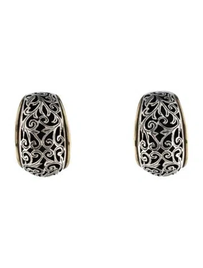 Pre-owned Konstantino Two-tone Filigree Clip-on Earrings In Multi
