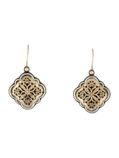 Pre-owned Konstantino Two-tone Filigree Drop Earrings In Multi