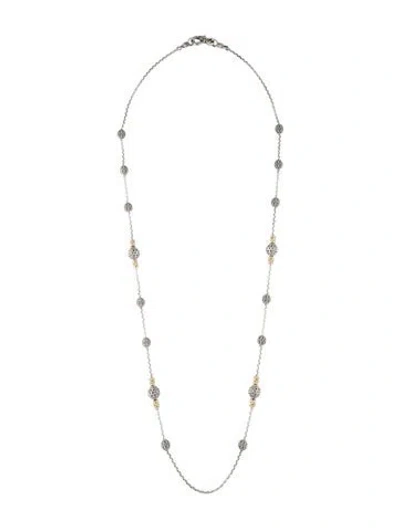 Pre-owned Konstantino Two-tone Kleos Station Necklace, 33" In Multicolor