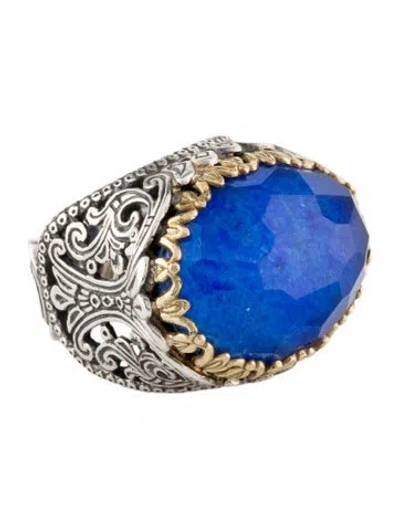Pre-owned Konstantino Two-tone Lapis Lazuli Cocktail Ring In Multi