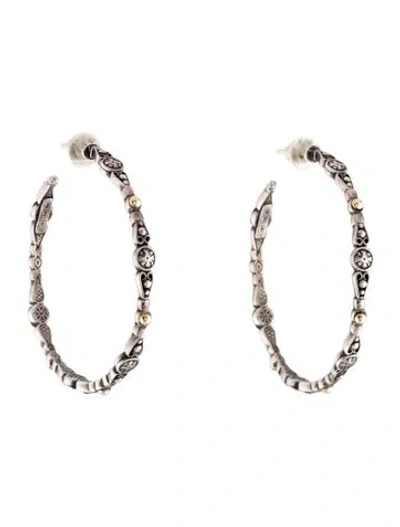Pre-owned Konstantino Two-tone Large Dotted Hoop Earrings In Multi