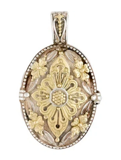Pre-owned Konstantino Two-tone 'love Is A Drug' Locket In Multicolor