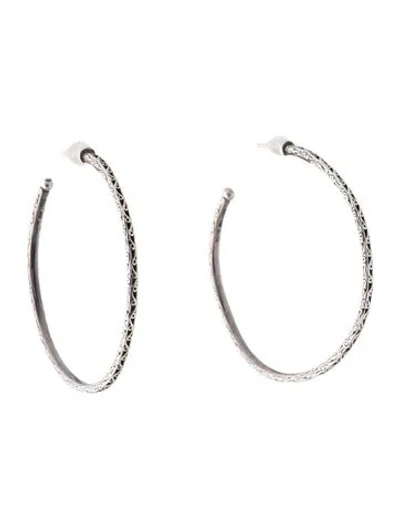 Pre-owned Konstantino Two-tone Openwork Hoop Earrings In Multi