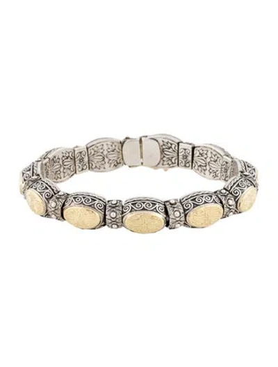 Pre-owned Konstantino Two-tone Oval Link Bracelet, 6.5" In Multi