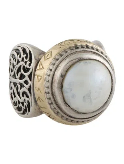 Pre-owned Konstantino Two-tone Pearl Cocktail Ring In Multi