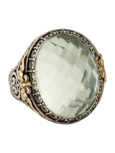 Pre-owned Konstantino Two-tone Prasiolite Cocktail Ring In Multi