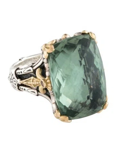 Pre-owned Konstantino Two-tone Prasiolite Cocktail Ring In Multi