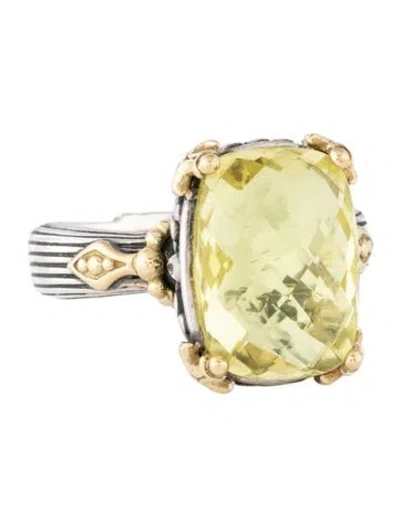Pre-owned Konstantino Two-tone Quartz Core Cocktail Ring In Multi