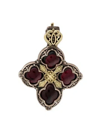 Pre-owned Konstantino Two-tone Rhodolite Pendant In Multicolor