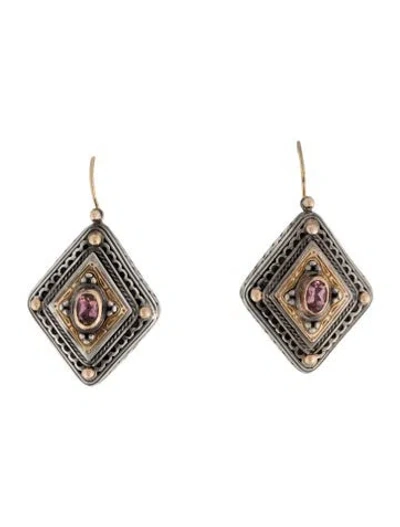 Pre-owned Konstantino Two-tone Tourmaline Drop Earrings In Multicolor