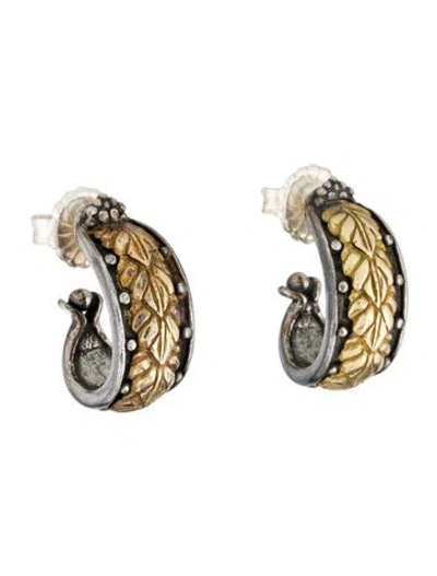 Pre-owned Konstantino Two-tone Weave Hoop Earrings In Multicolor