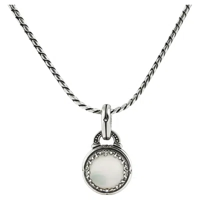 Pre-owned Konstantino Ultra 925 Silver Mother Of Pearl Doublet Pendant Necklace 18" In Multiple