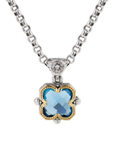 Konstantino Women's Anthos Blue Spinel And White Sapphire Pendent