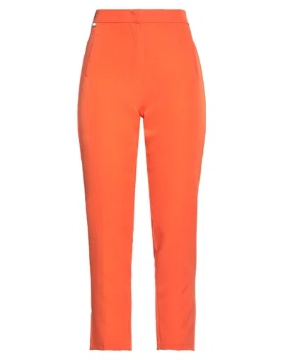 Kontatto Woman Pants Orange Size M Polyester, Elastane