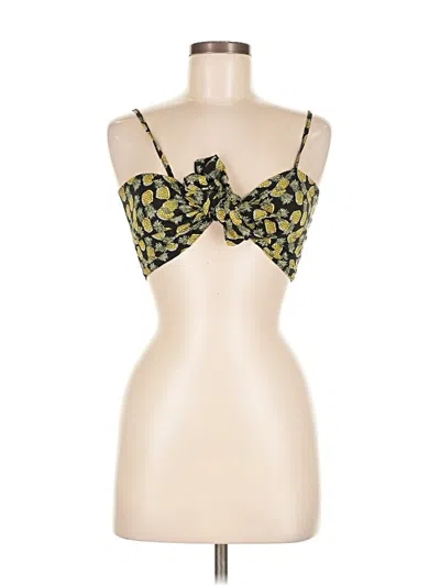 Pre-owned Kontatto Sleeveless Top Yellow Sweetheart Neckline Tops