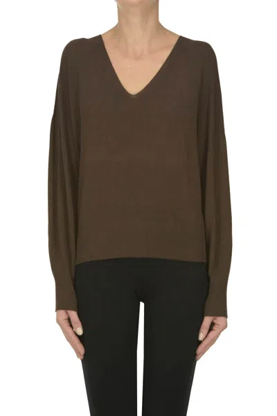 Kontatto Viscose-blend Pullover In Brown