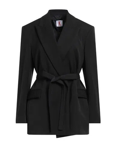 Kontatto Woman Blazer Black Size 10 Polyester, Viscose, Elastane