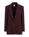 Kontatto Woman Blazer Burgundy Size 6 Polyester, Viscose, Elastane In Red