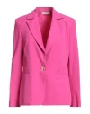 Kontatto Woman Blazer Fuchsia Size 6 Viscose, Linen In Pink