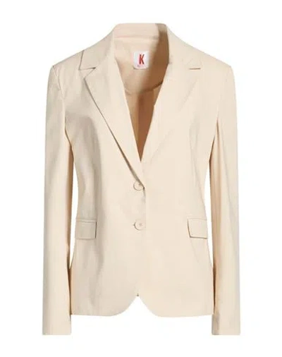 Kontatto Woman Blazer Ivory Size 10 Cotton, Nylon, Elastane In Neutral