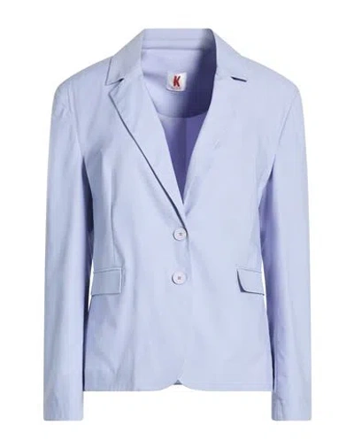 Kontatto Woman Blazer Lilac Size 10 Cotton, Nylon, Elastane In Animal Print