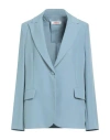 Kontatto Woman Blazer Sky Blue Size S Polyester, Elastane In Blue